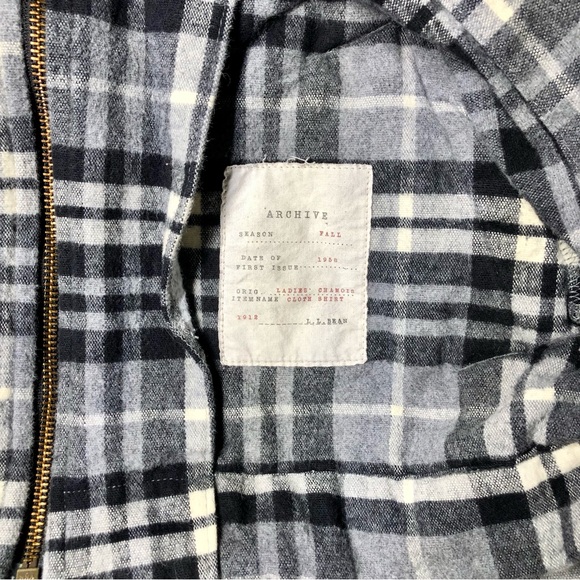 Excellent Vintage LL Bean Ladie’s Cotton Flannel Chamois Shirt Jacket, Size L - Picture 3 of 3